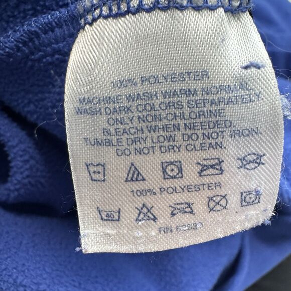 Lands End Womens Plus Size 1X 16W - 18W Blue 1/4 Zip Up Pullover Fleece Top - Picture 4 of 10